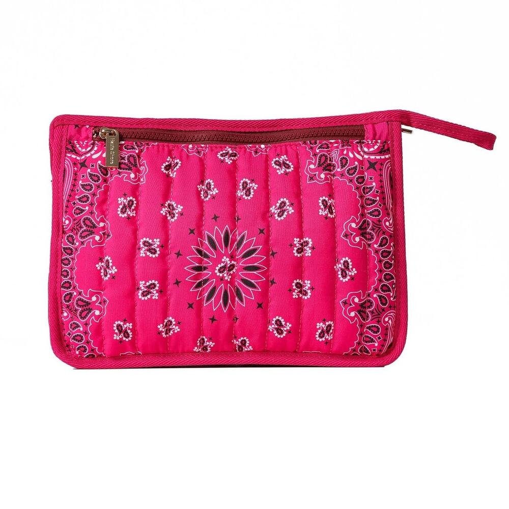 Haute Shore Beau Hot Pink Bandana Print Pouch